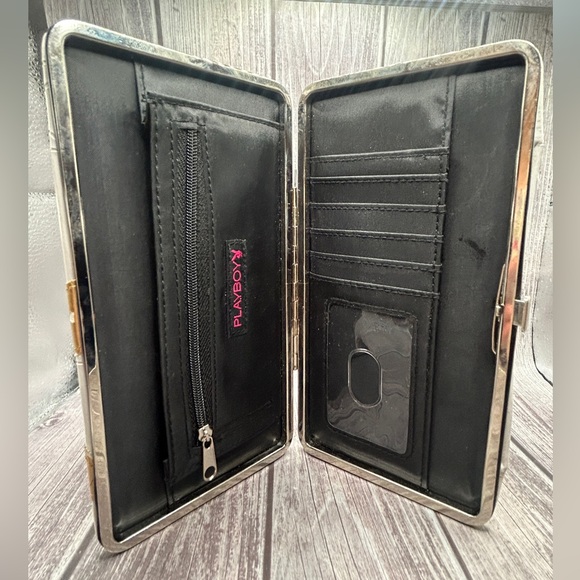 PLAYBOY Vintage Y2K Clutch/ Long Wallet Playboy Bunny White Gold VTG RARE - Picture 11 of 15